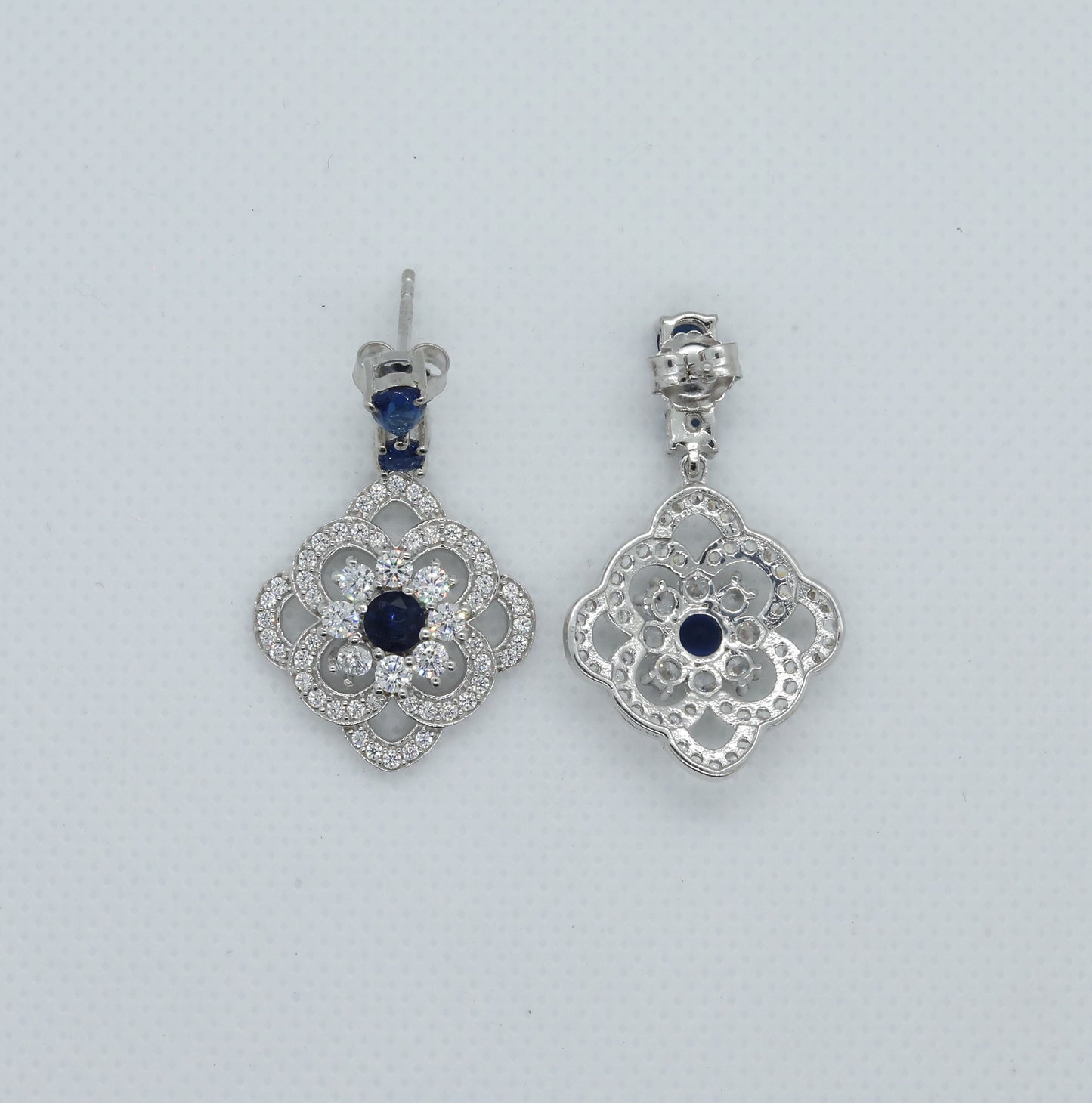 Blue Floral Earrings