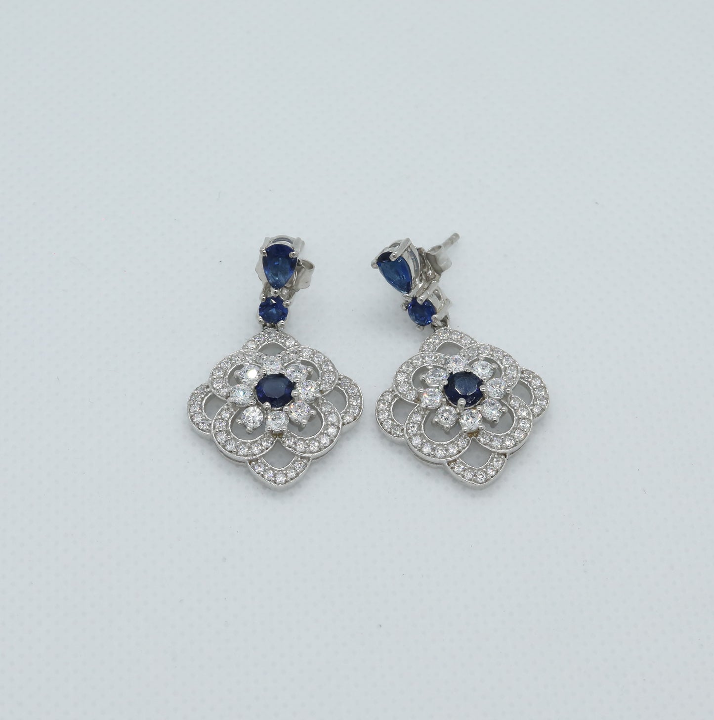 Blue Floral Earrings